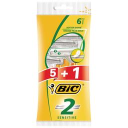 BIC 2 Sensitive Rasoirs Jetables pour Homme Pochette de 5+1