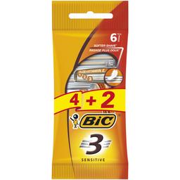 BIC 3 Sensitive Rasoirs jetables homme, dotés de la technologie 3 lames pour un