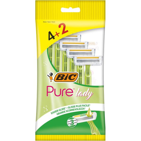 BIC Pure Lady Rasoirs jetables femme à 3 lames de qualité en acier inoxydable