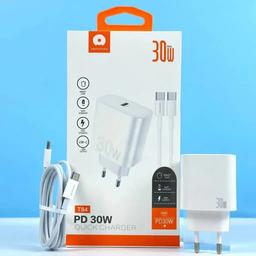 Mural Chargeur T84 Ultra Rapide Type-C PD30W Adaptateur + Cable 1M