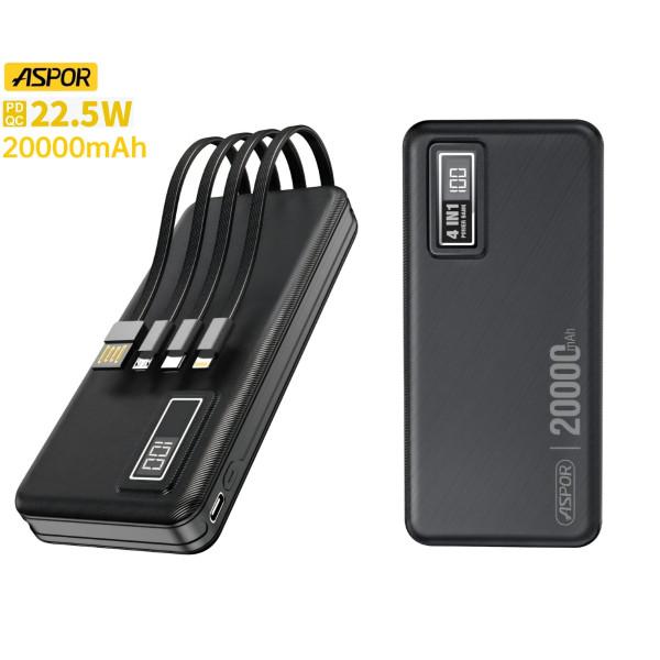 Power Bank ASPOR 20000mAh Ultra Rapide PD22.5W QC3.0